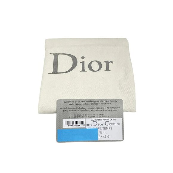 Auth DIOR/ChristianDior Saddle Bag Navy Cream Blue Jacquard Leather Handbag - Picture 7 of 16